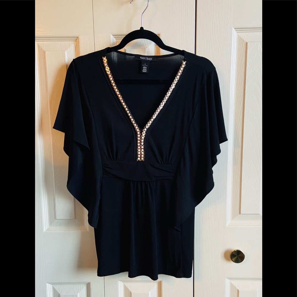 WHBM small blank tunic with embellished front V